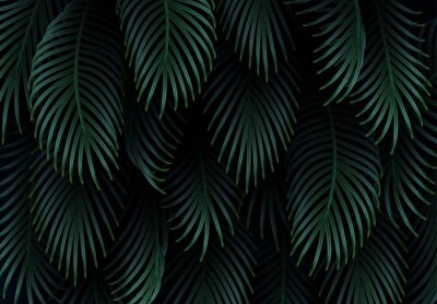 Motif moderne avec des feuilles tropicales réalistes