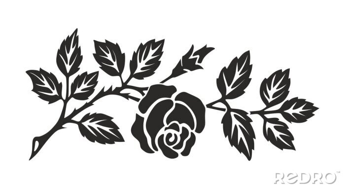 Tableau  Motif noir et blanc avec une rose
