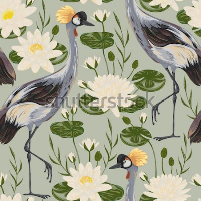 Tableau  Motif oriental avec oiseaux
