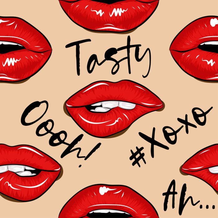 Tableau  Motif sensuel lèvres rouges