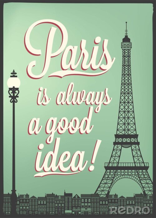 Tableau  Motif ville Paris rétro