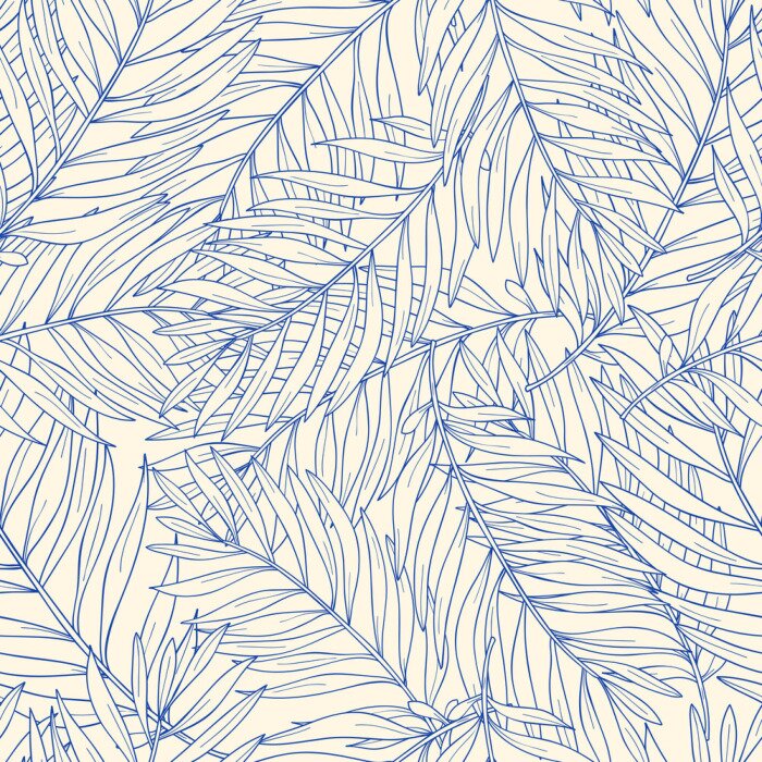 Tableau  Motif vintage avec des feuilles de palmier