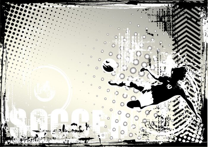 Tableau  Motif vintage avec un joueur de foot