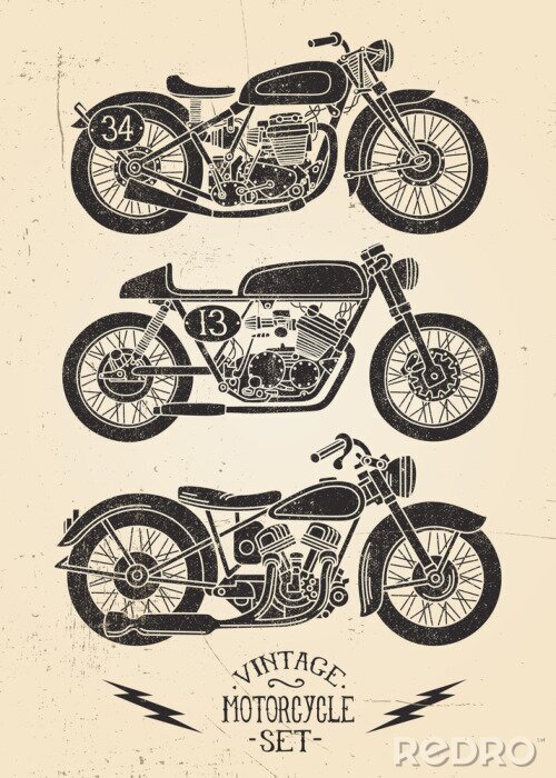 Tableau  Moto Vintage Set