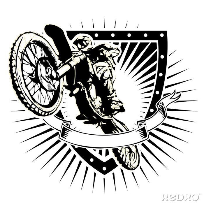 Tableau  motocross bouclier