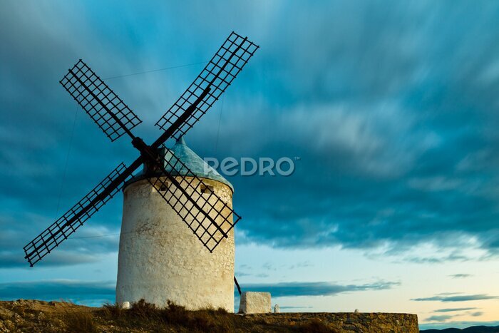 Tableau  Moulin à vent et ciel bleu