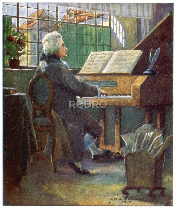 Tableau  Mozart en train de composer