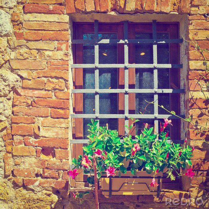 Tableau  Mur de briques et une fenêtre