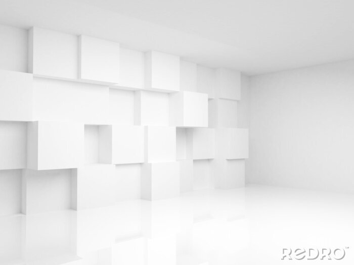 Tableau  Mur en blanc effet de profondeur