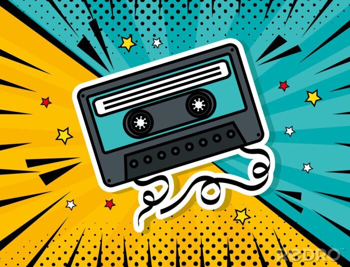 Tableau  music cassette pop art style vector illustration design