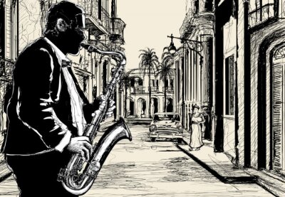 Musique de saxophone à Cuba