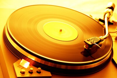 Musique rétro avec un disque vinyle