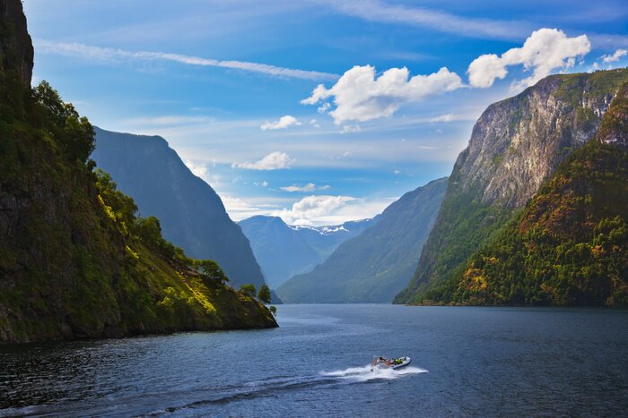 Tableau  Naeroyfjord de Fjord en Norvège - célèbre site UNESCO