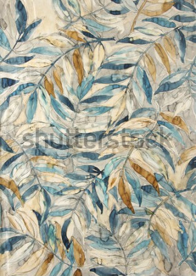 Tableau  Nature aquarelle avec des feuilles