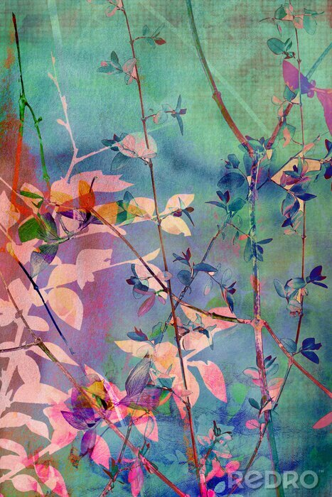 Tableau  Nature sur un motif décoratif