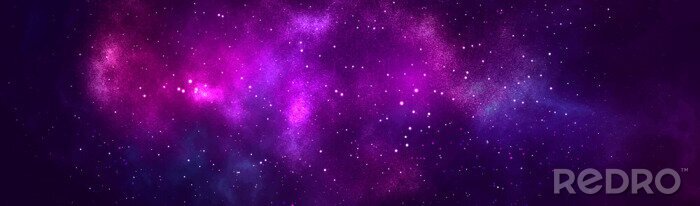 Tableau  Nébuleuse violette avec des étoiles