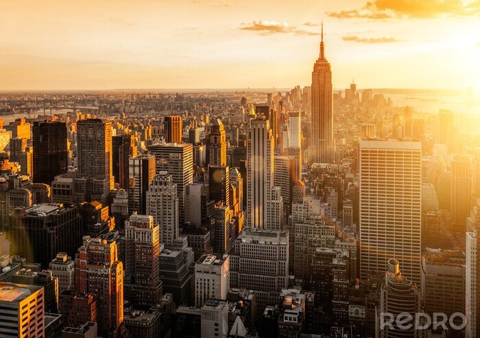 Tableau  New York 3D soleil couchant