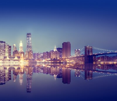 Tableau  New York City Lights Scenic Bridgeview Concept