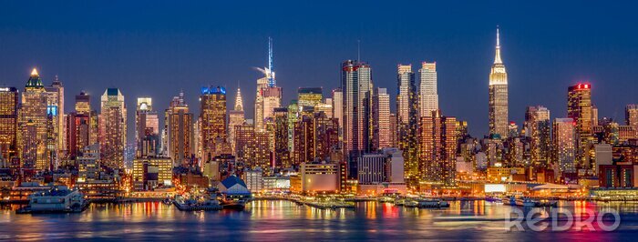 Tableau  New York City Manhattan skyline view dans la nuit
