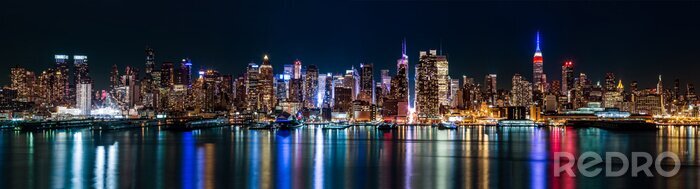 Tableau  New York Midtown panorama par nuit