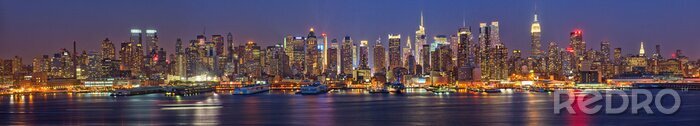 Tableau  New York panorama la nuit