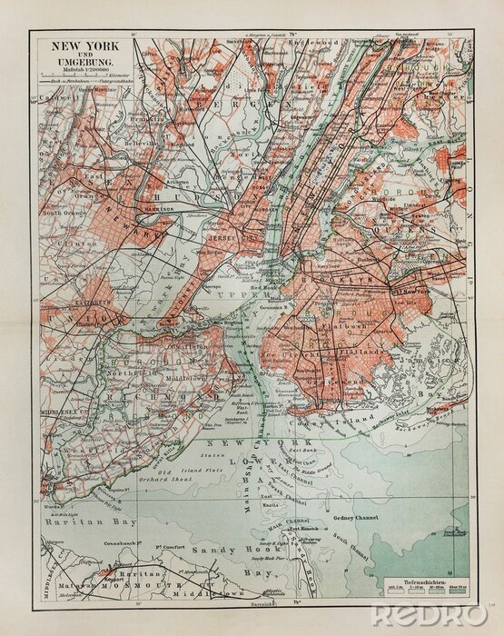 Tableau  New York vieille carte