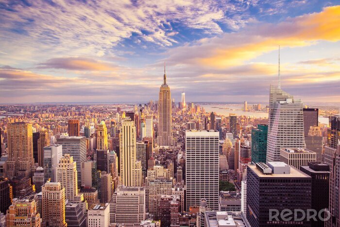 Tableau  New York ville au coucher du soleil