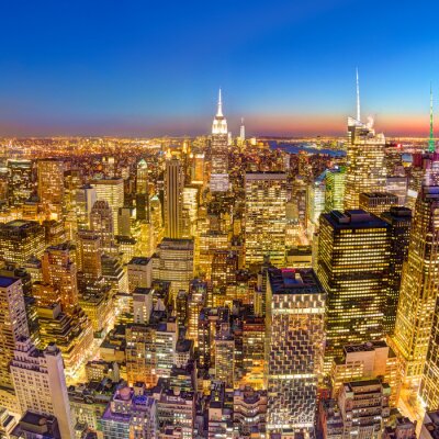 Tableau  New York, ville, Manhattan, centre ville, Horizon.