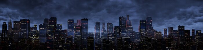 Tableau  Night city panorama