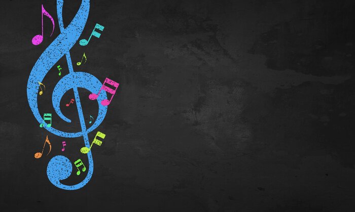 Tableau  Note colorée sur fond gris