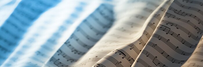 Tableau  Notes de musique en 3D sur papier