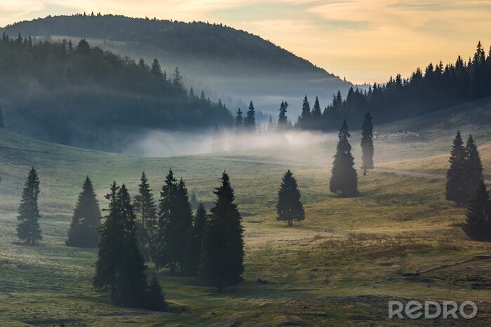 Tableau  Nuages jaunâtres dans les montagnes