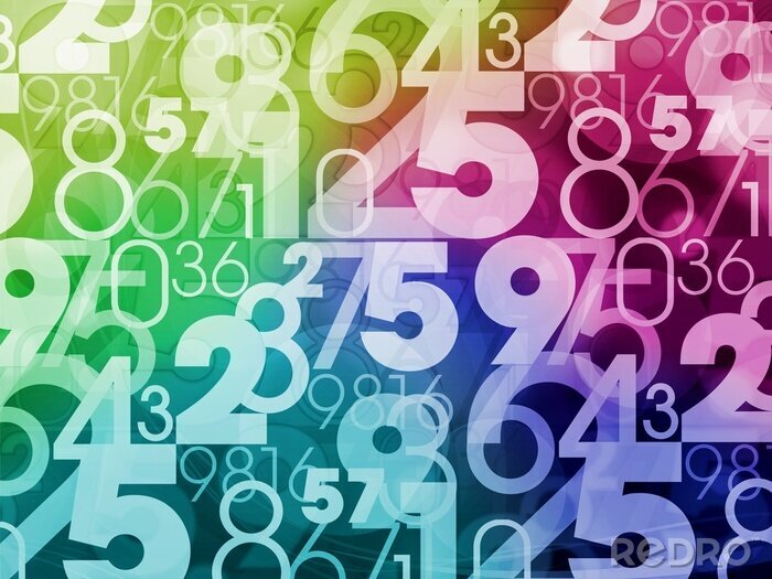 Tableau  numéros colorés de fond