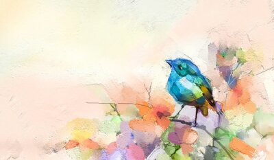 Oiseau aquarelle coloré
