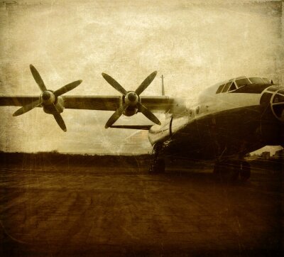 Tableau  Old avion cargo dans le style grunge