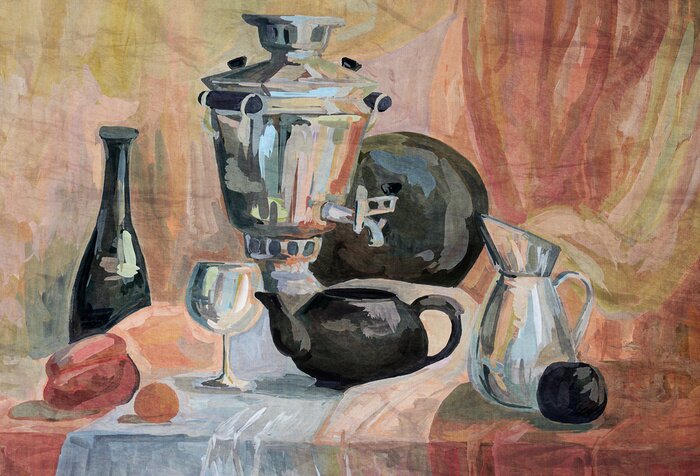 Tableau  Old painting by an artist painted with art paints