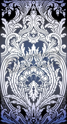 Tableau  one patron of seamless pattern of Luis XIV bedroom 