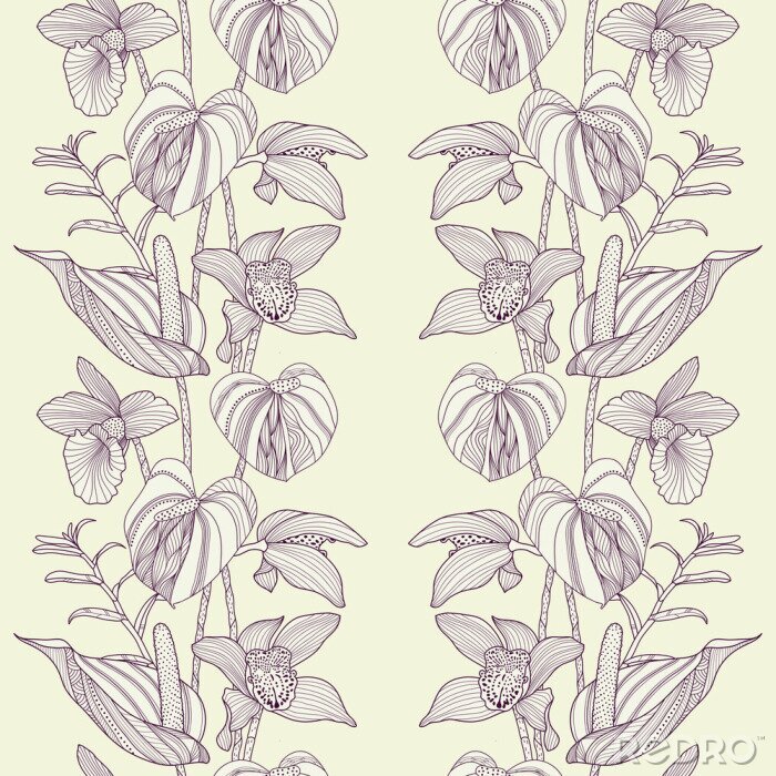 Tableau  Orchidées style ornemental