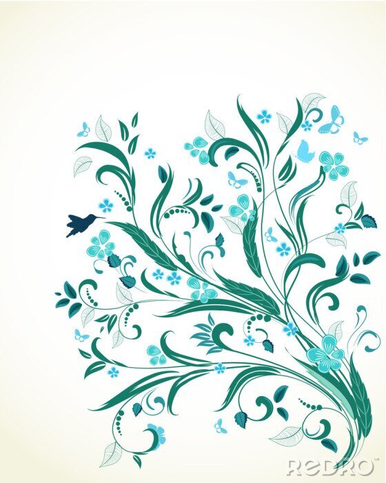 Tableau  ornement floral pour votre conception