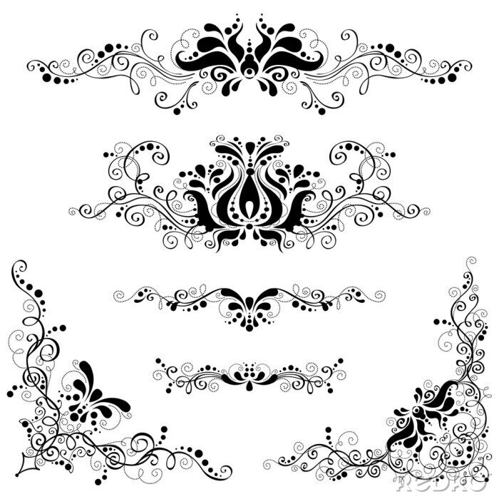 Tableau  Ornement floral rétro