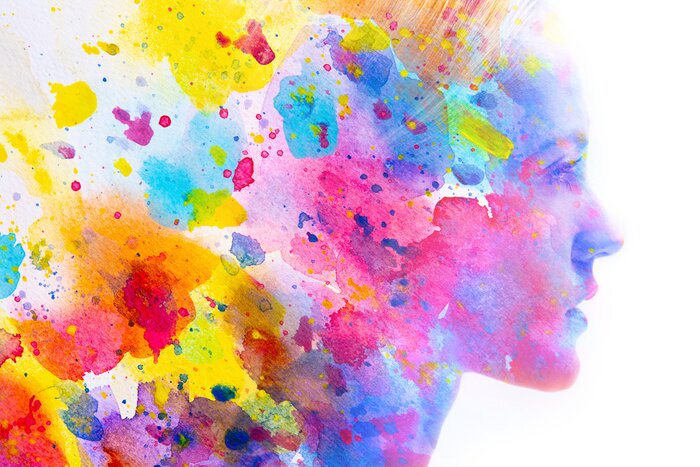 Tableau  Paintography. Portrait combined with a painting