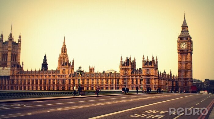 Tableau  Palais de Westminster et Big Ben à Londres - UNESCO Weltkulturerbe