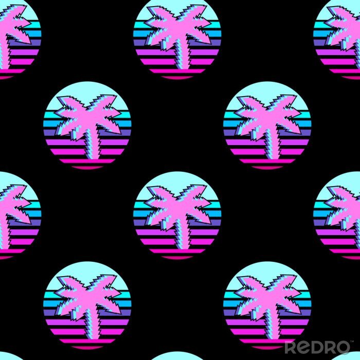 Tableau  Palmier de style Vaporwae