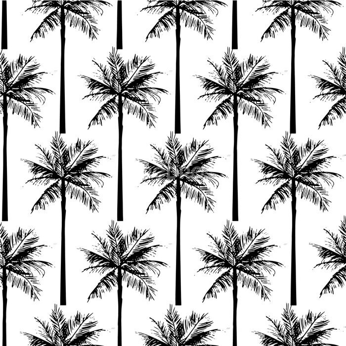 Tableau  Palmiers tropicaux sur un fond blanc