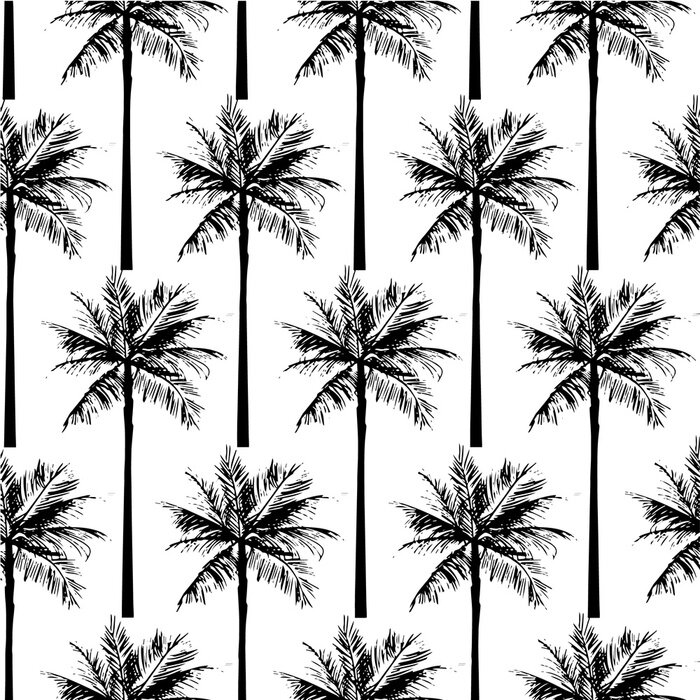 Tableau  Palmiers tropicaux sur un fond blanc