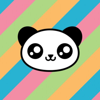 Tableau  Panda souriant kawaii
