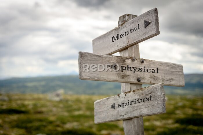 Tableau  Panneau en bois indiquant les chemins religieux