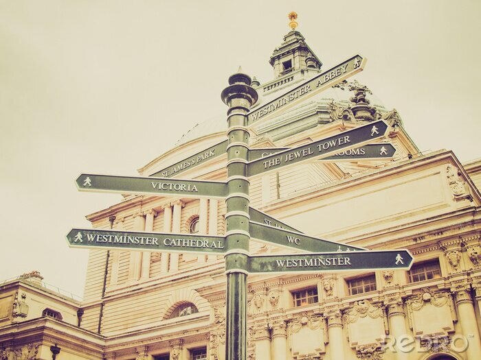 Tableau  Panneaux de signalisation britanniques style rétro