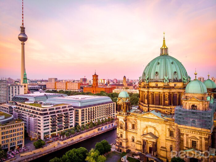Tableau  Panorama de Berlin au coucher du soleil