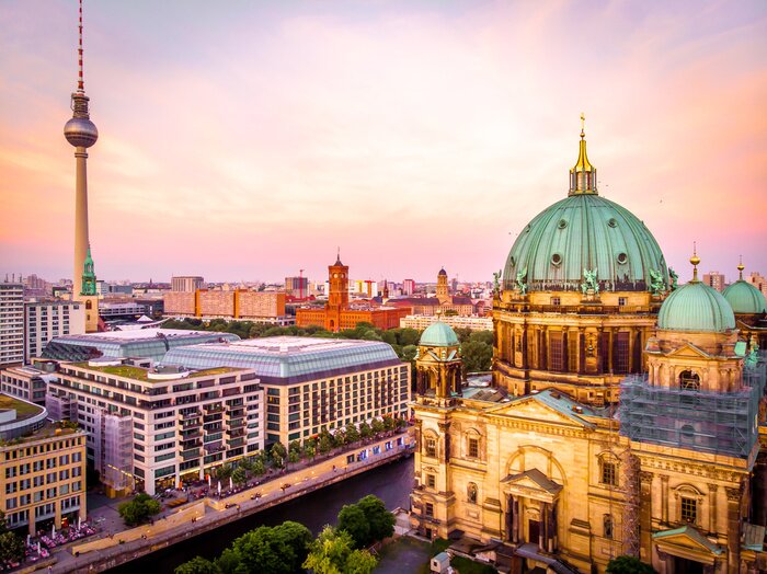 Tableau  Panorama de Berlin au coucher du soleil